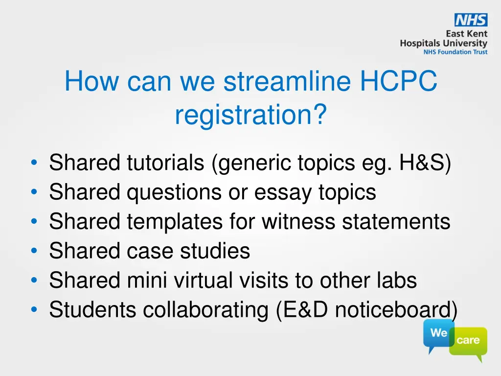 how can we streamline hcpc registration
