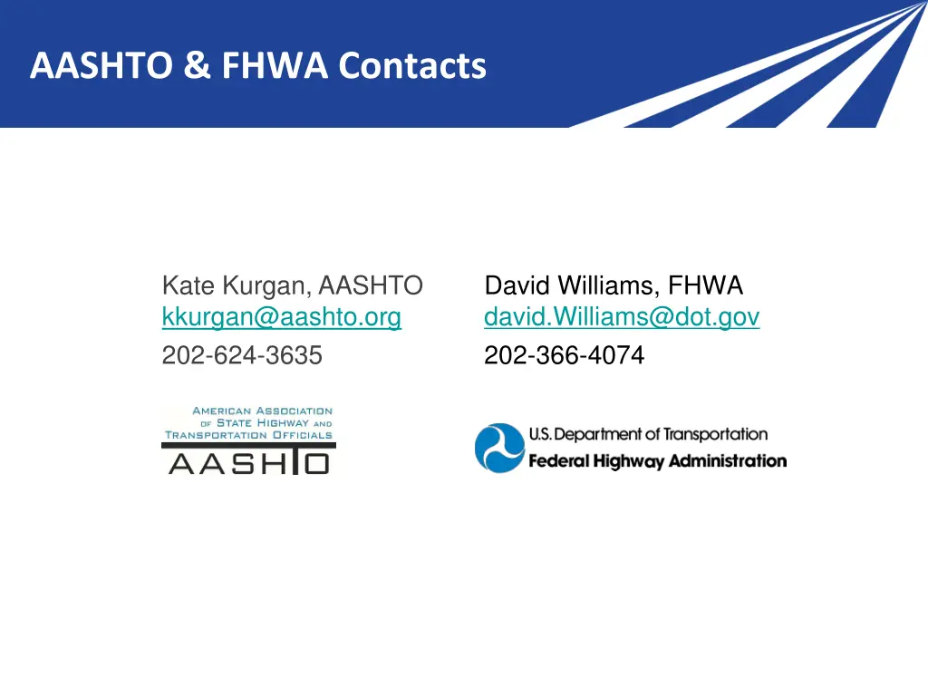 aashto fhwa contacts