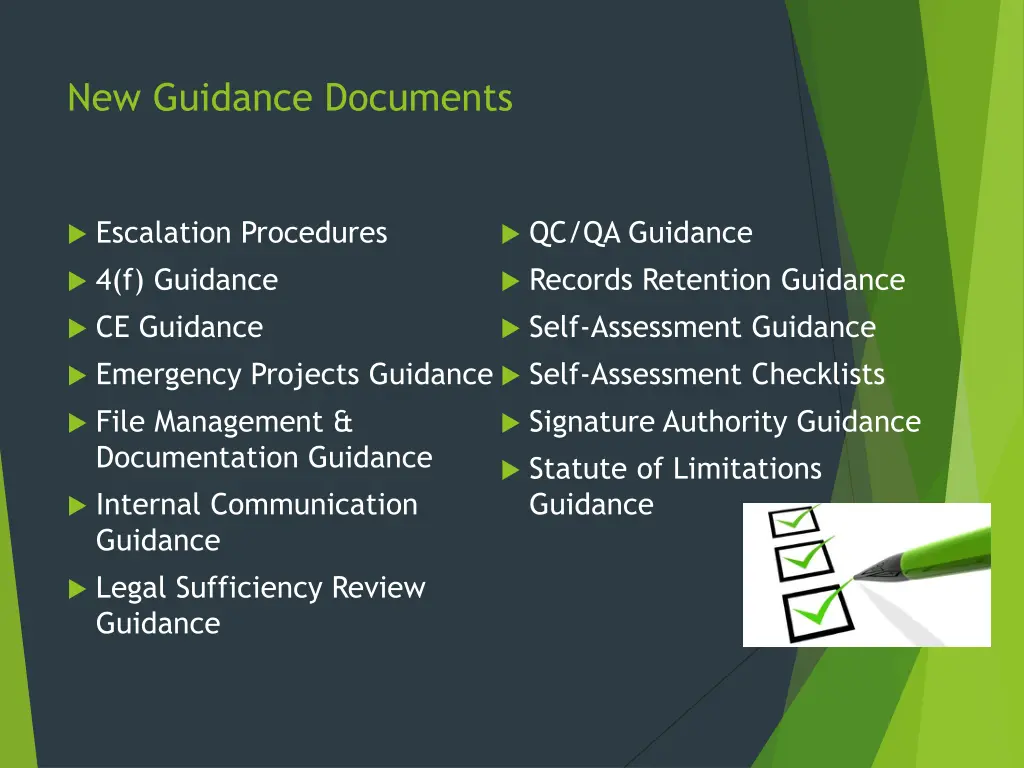 new guidance documents