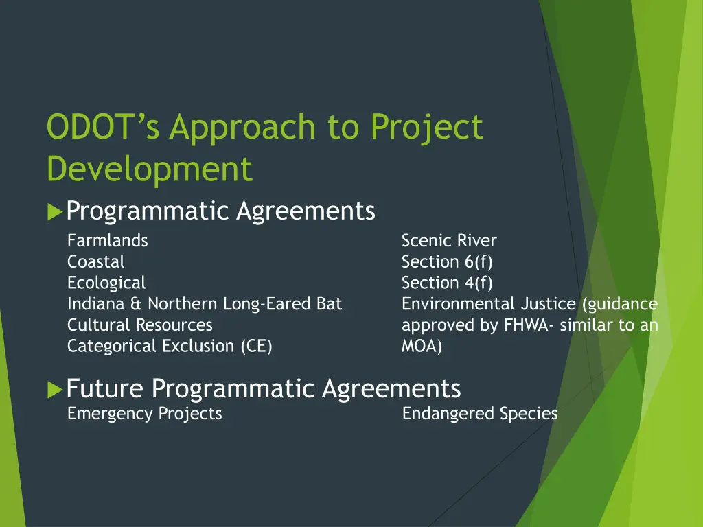 odot s approach to project development