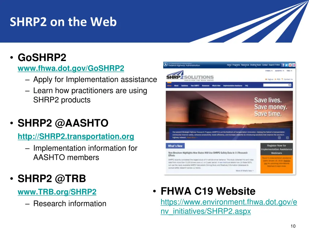 shrp2 on the web