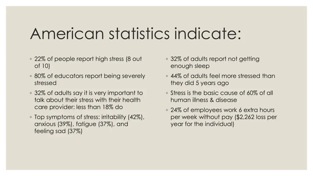american statistics indicate