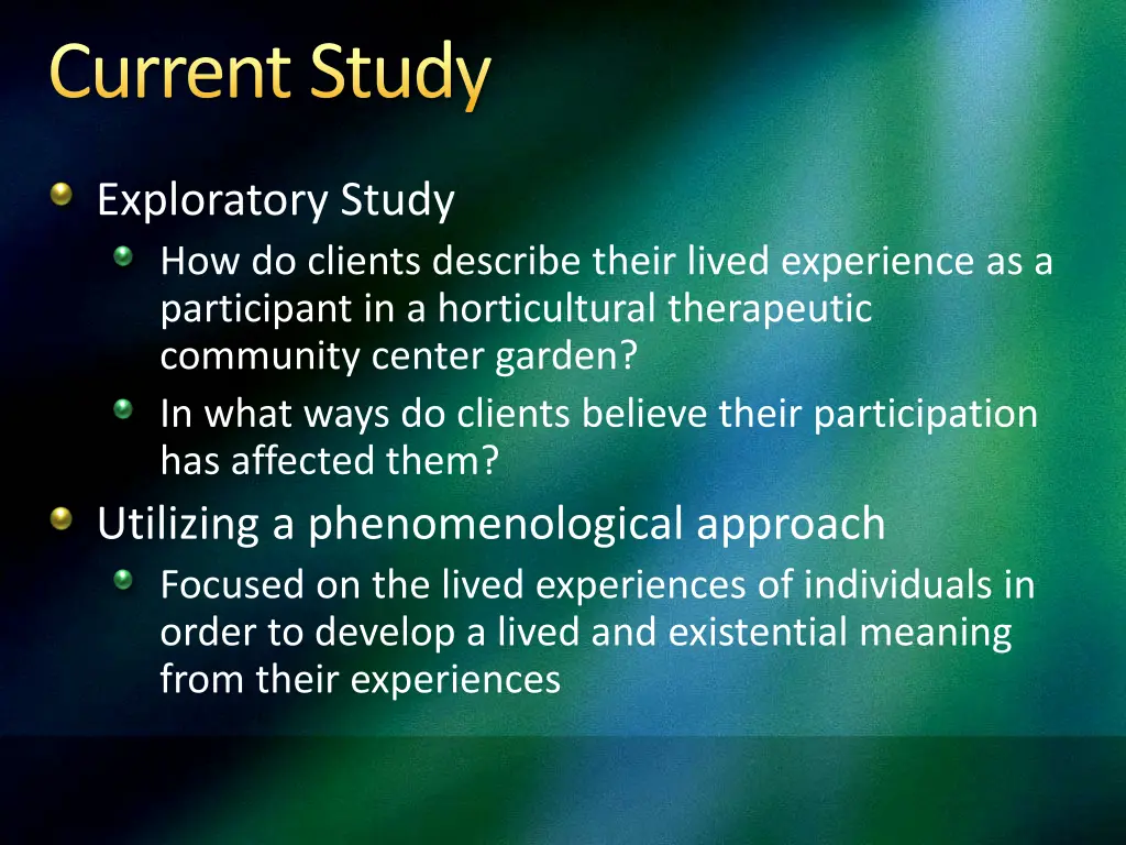 current study
