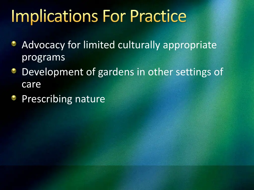 implications for practice