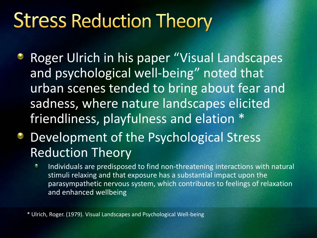 stress reduction theory