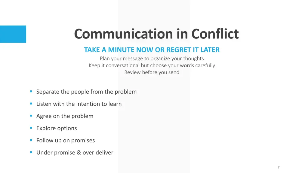 communication in conflict