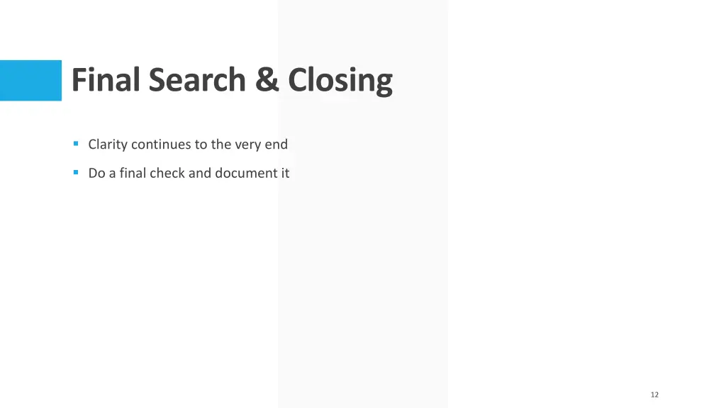 final search closing