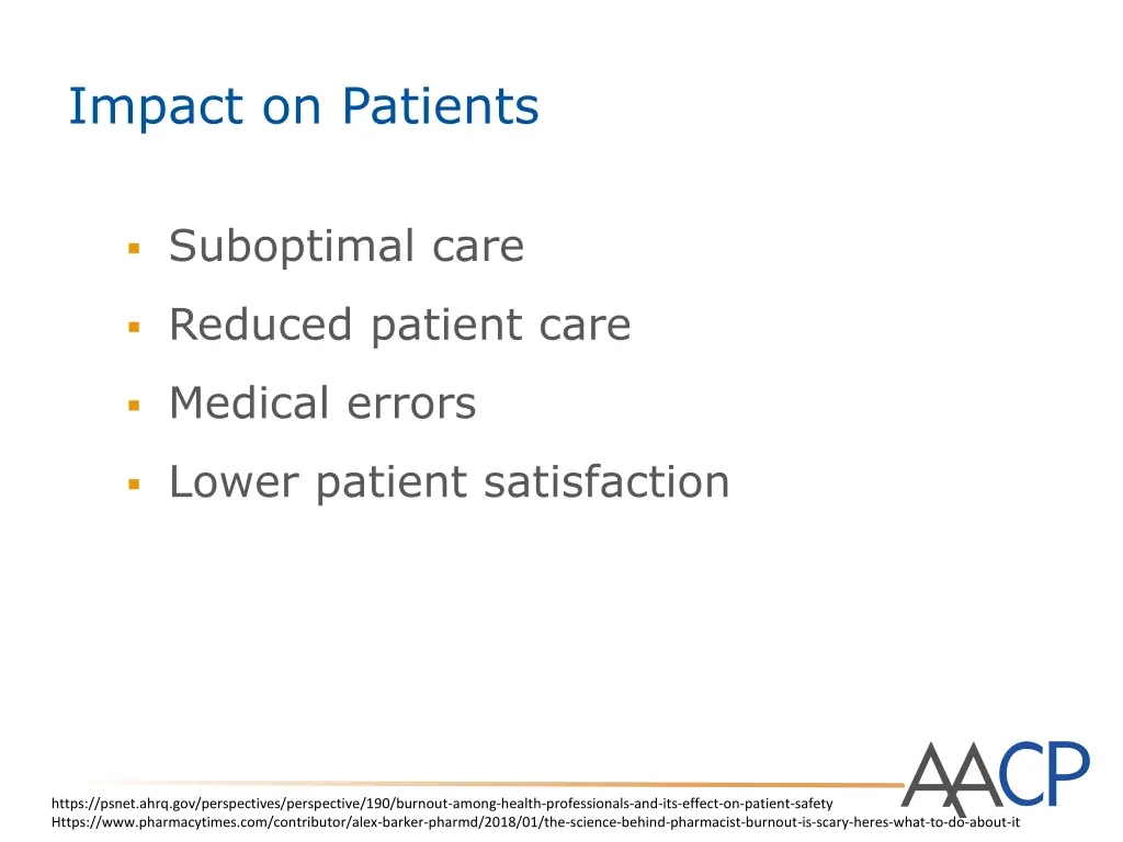 impact on patients