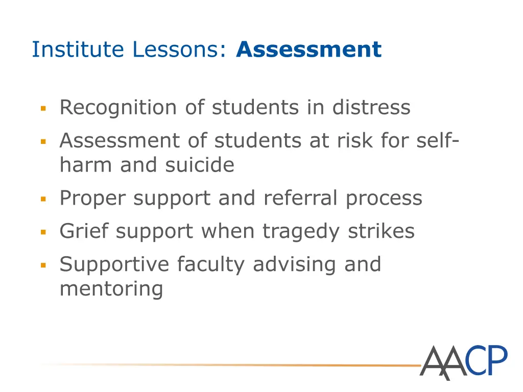 institute lessons assessment