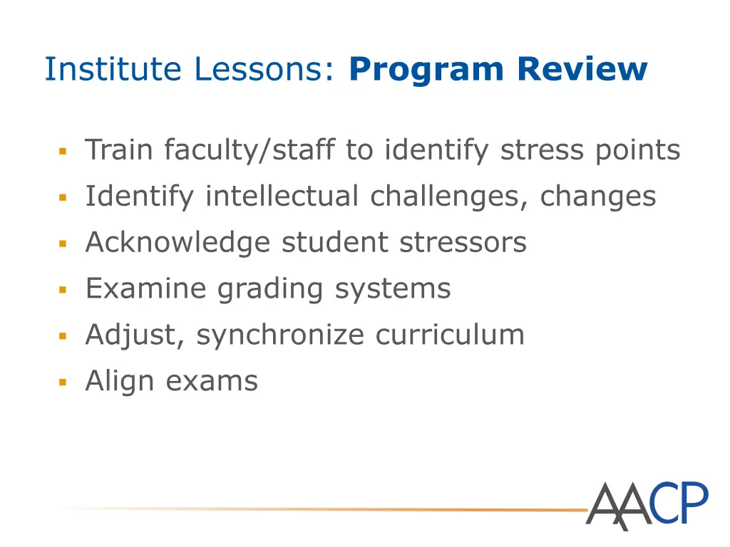 institute lessons program review