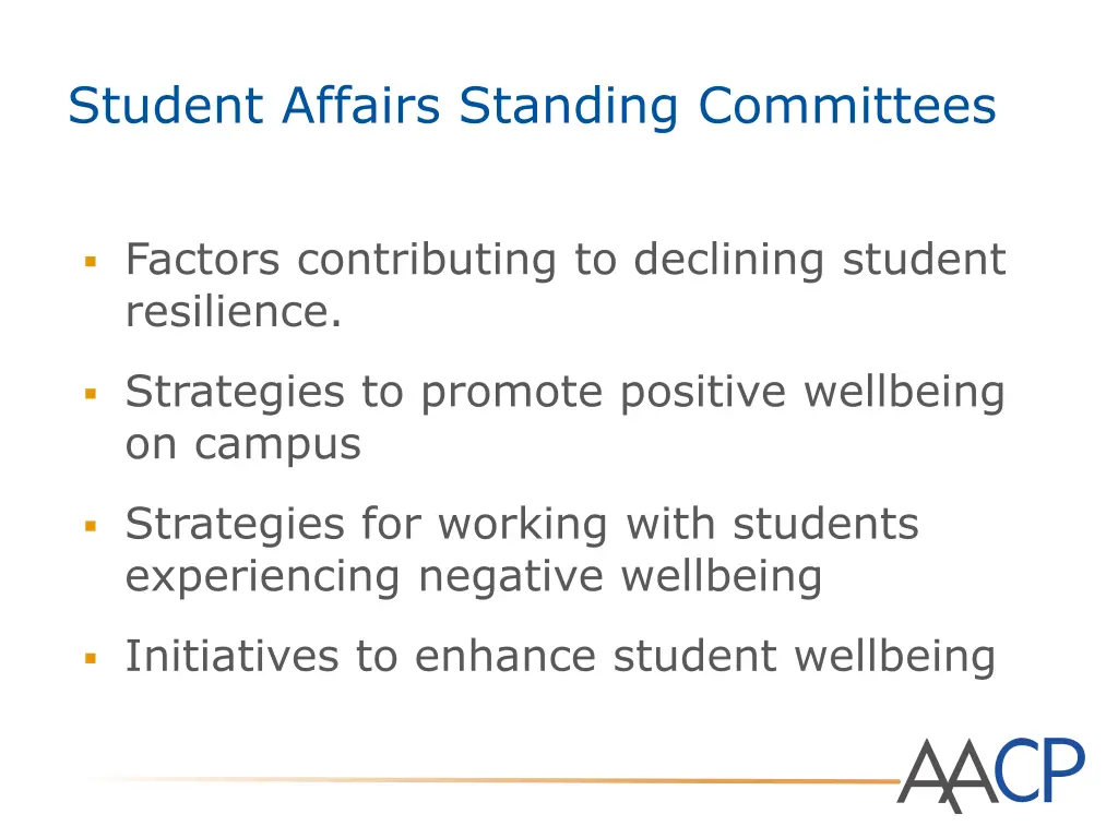 student affairs standing committees