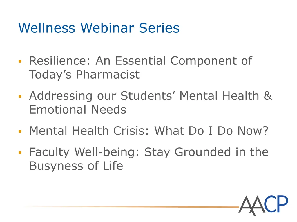 wellness webinar series
