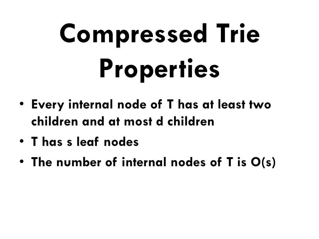 compressed trie properties