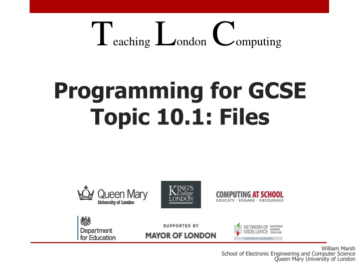t eaching l ondon c omputing