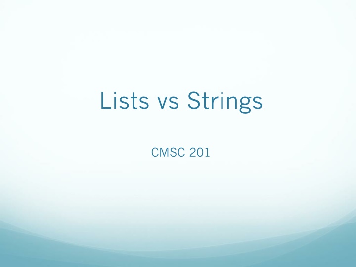 lists vs strings