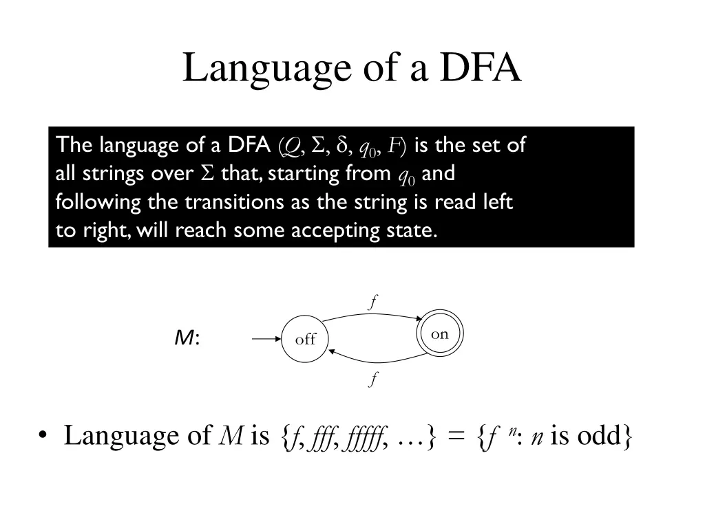 language of a dfa