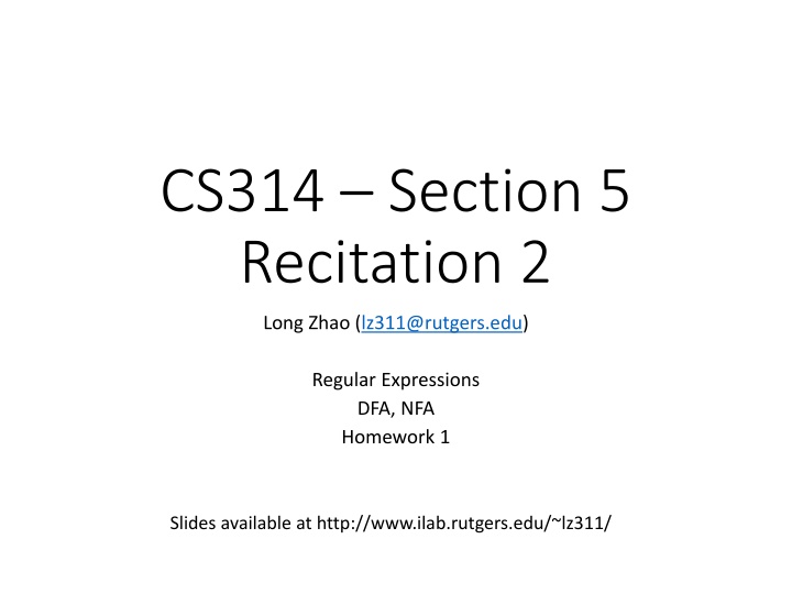cs314 section 5 recitation 2