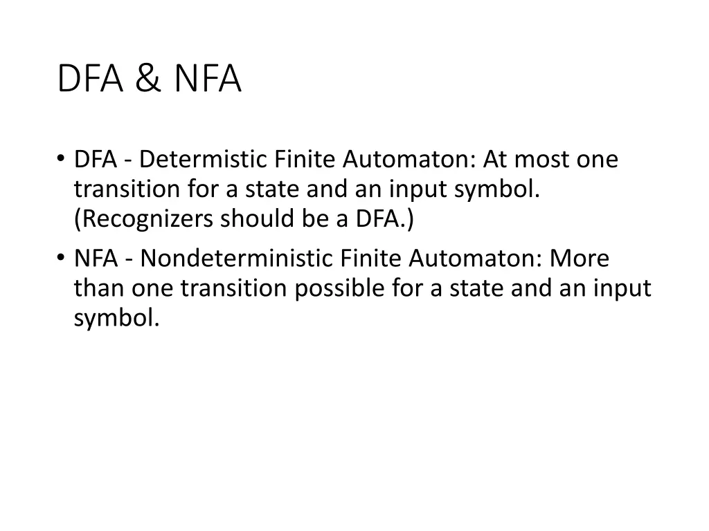 dfa nfa