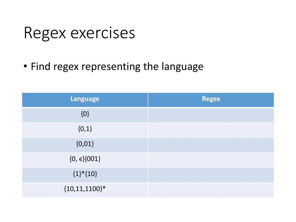 regex exercises