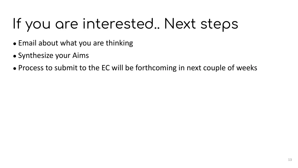 if you are interested next steps