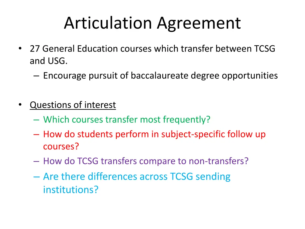 articulation agreement