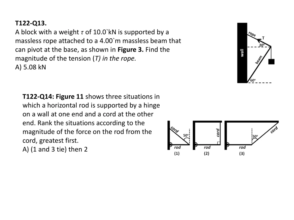 t122 q13 a block with a weight