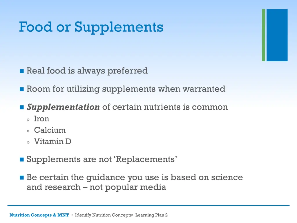 food or supplements