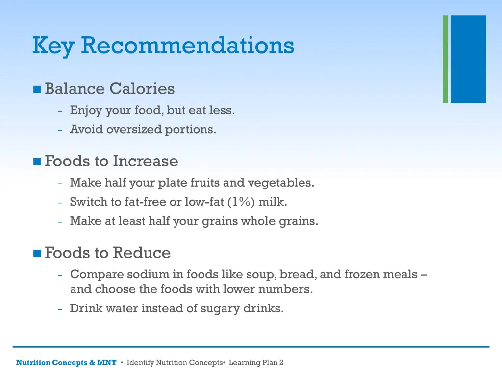 key recommendations