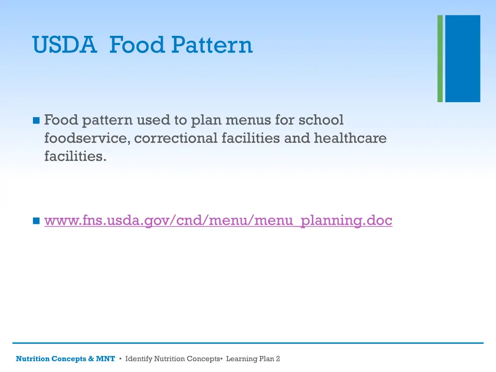 usda food pattern