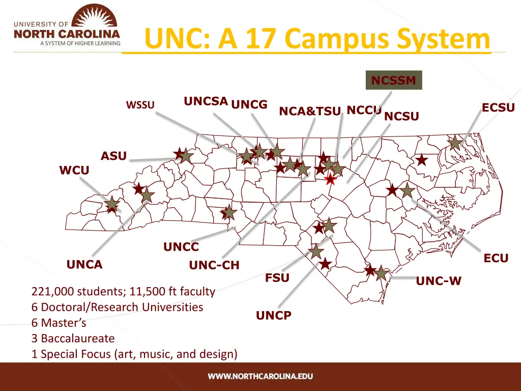 unc a 17 campus system