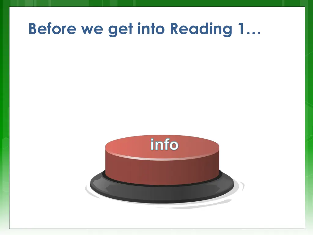 before we get into reading 1