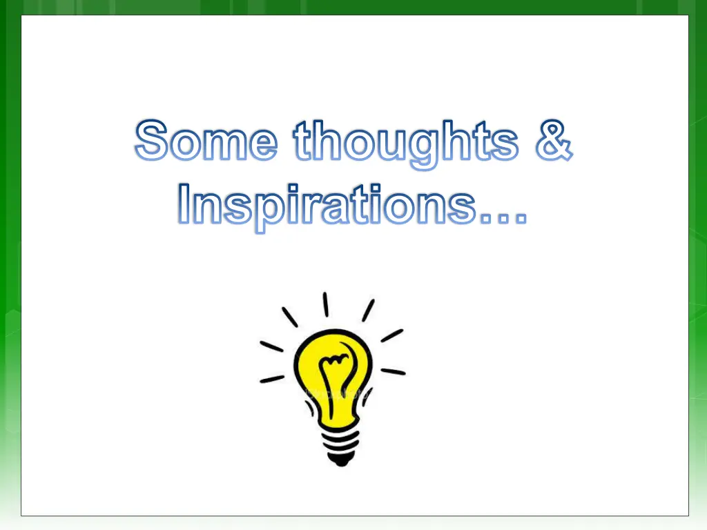 some thoughts inspirations