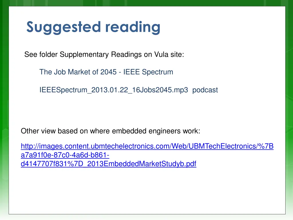 suggested reading