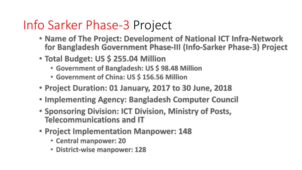 info sarker phase 3 project name of the project