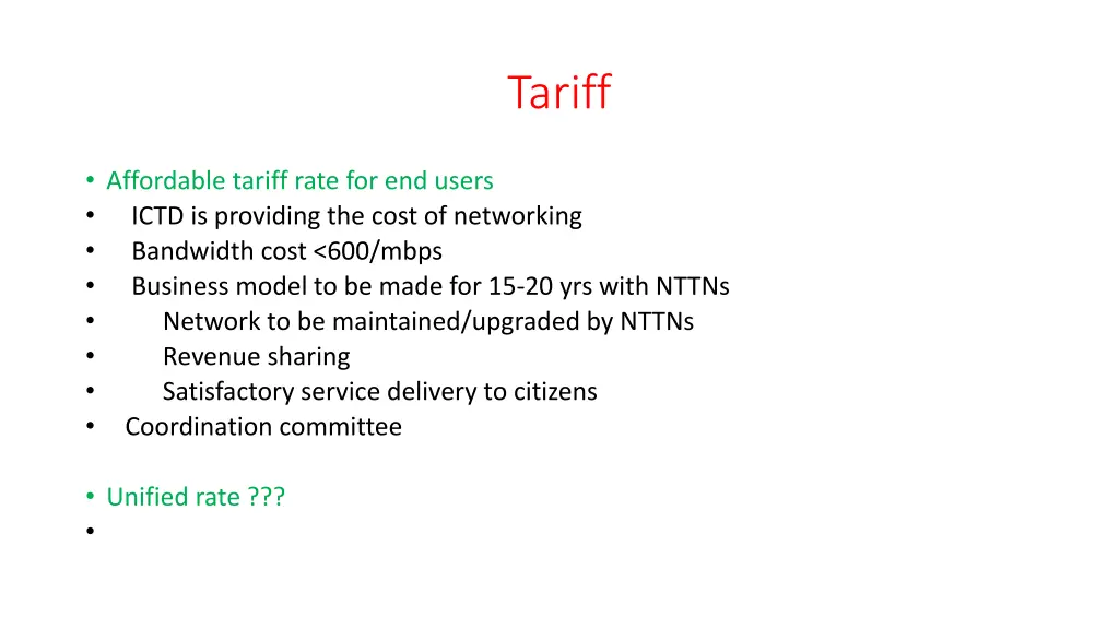 tariff