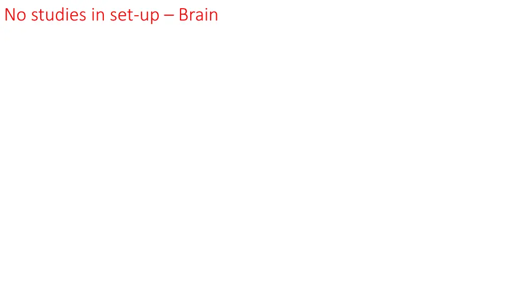 no studies in set up brain