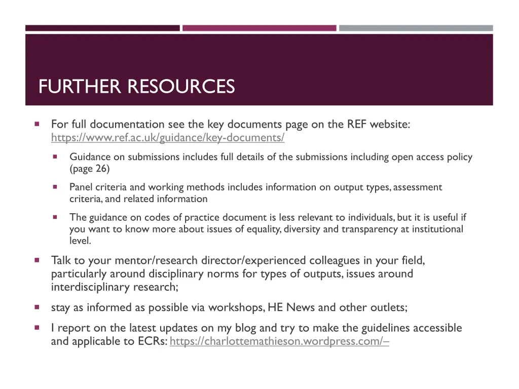 further resources
