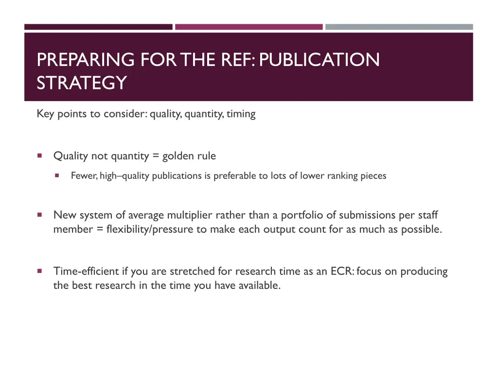 preparing for the ref publication strategy
