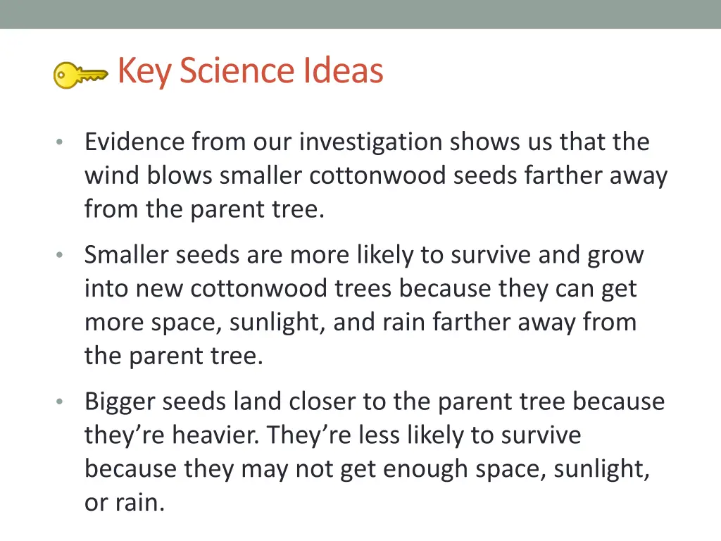 key science ideas