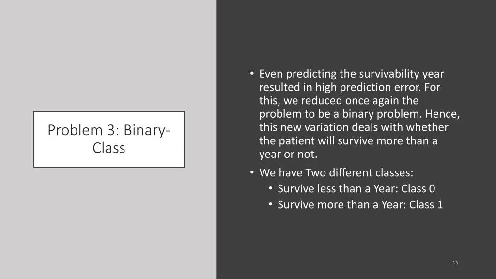 even predicting the survivability year resulted