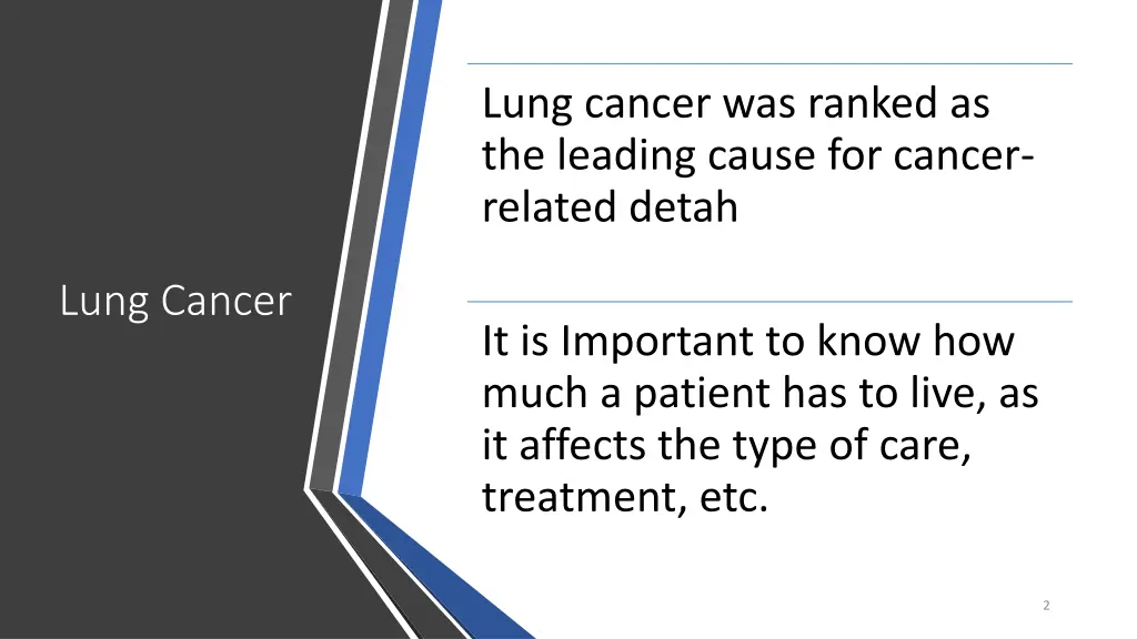 lung cancer was ranked as the leading cause