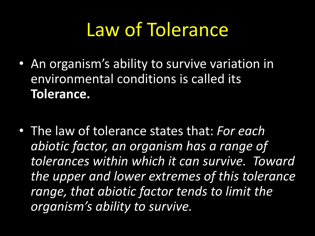 law of tolerance