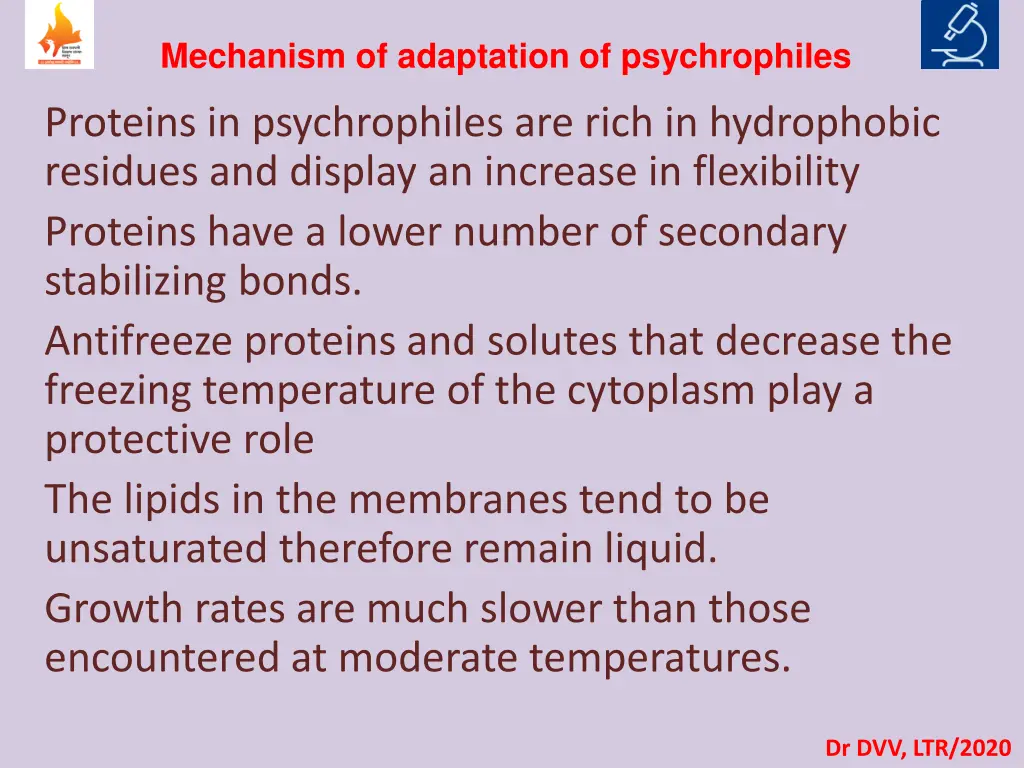 mechanism of adaptation of psychrophiles