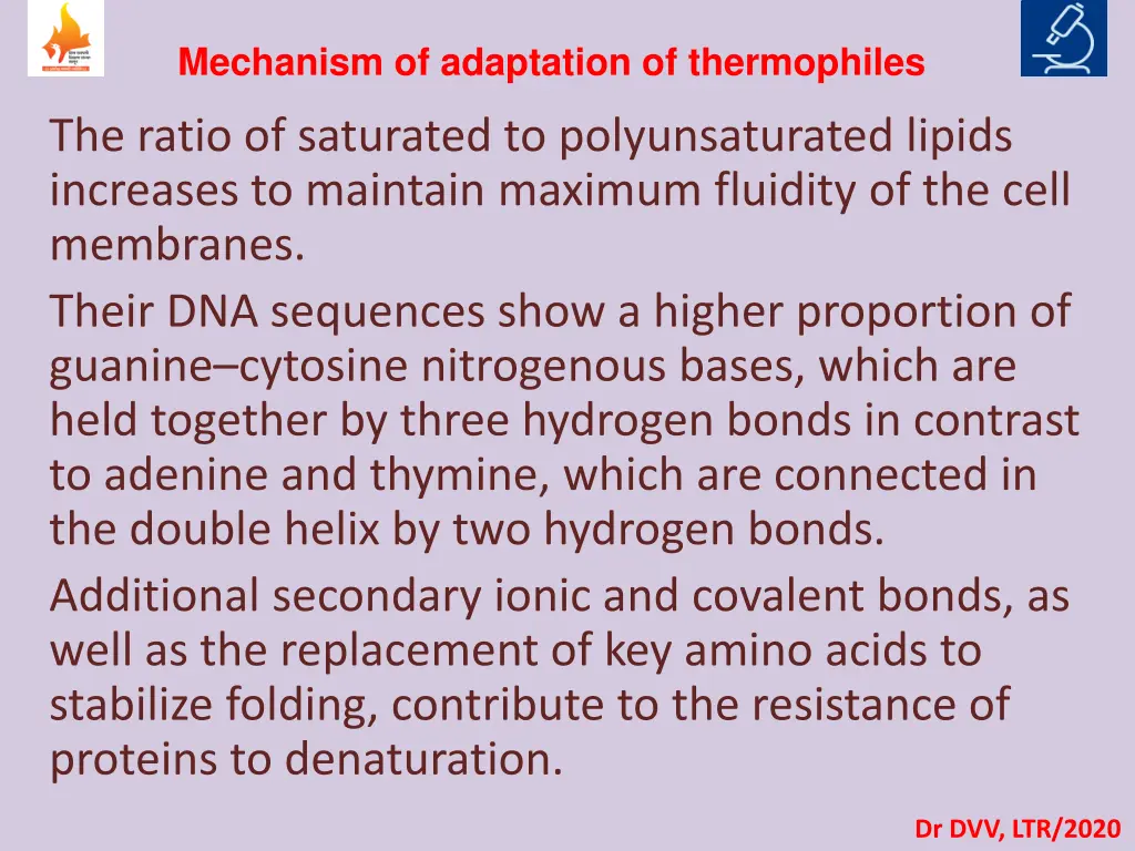 mechanism of adaptation of thermophiles