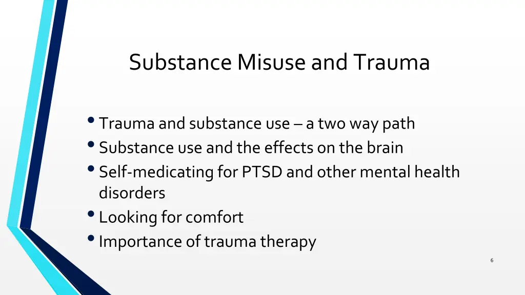 substance misuse and trauma