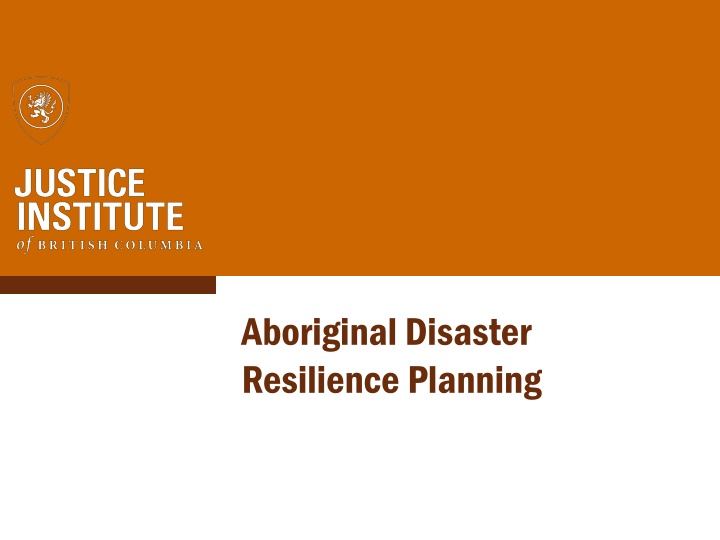aboriginal disaster resilience planning