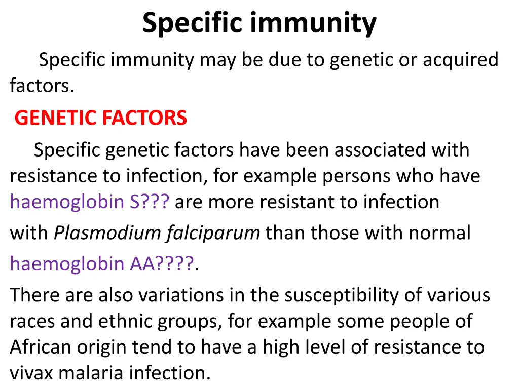 specific immunity specific immunity
