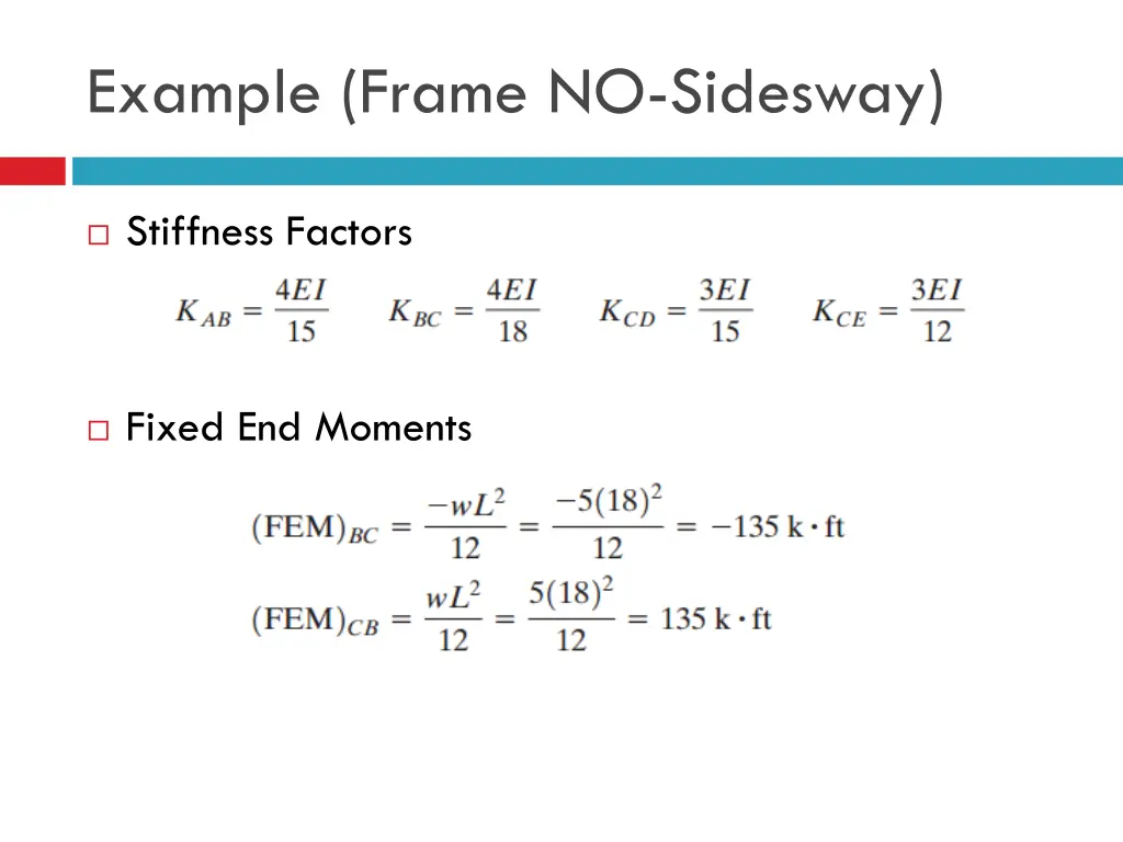 example frame no sidesway