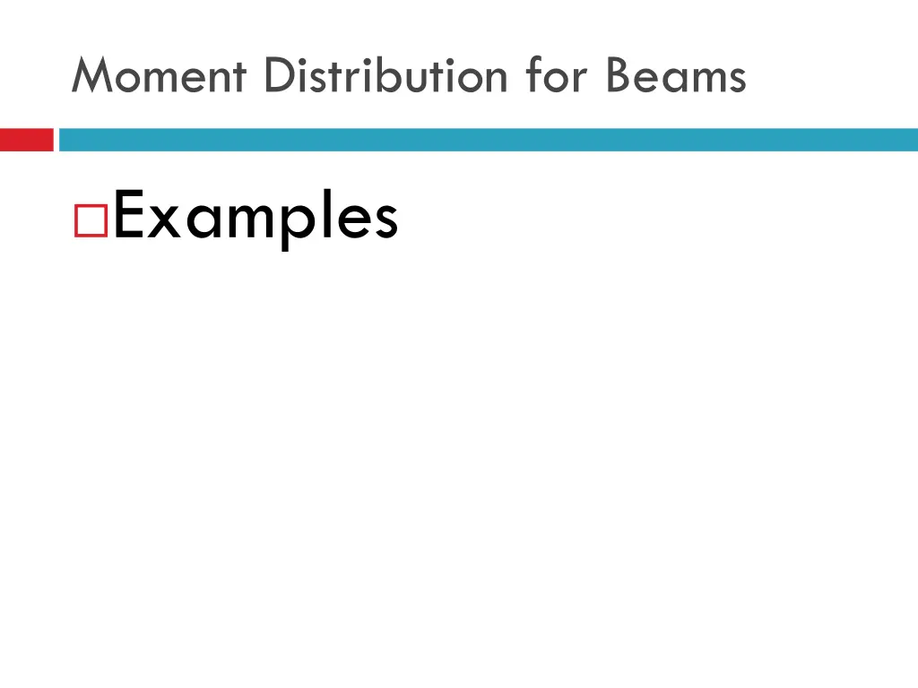 moment distribution for beams