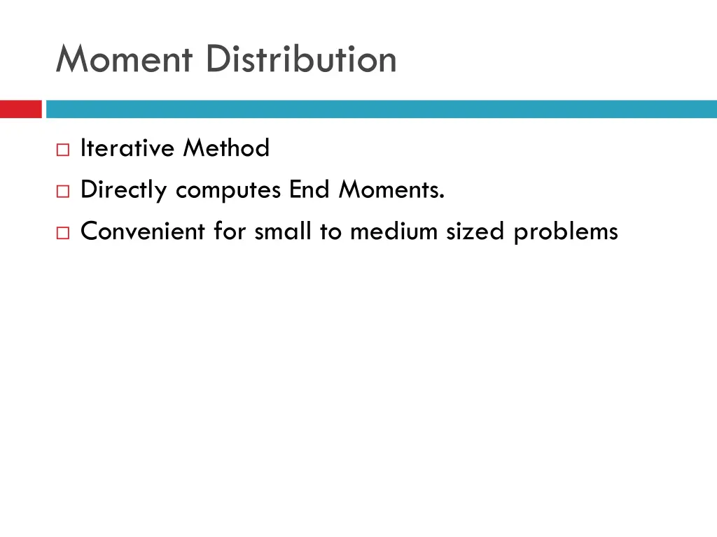 moment distribution